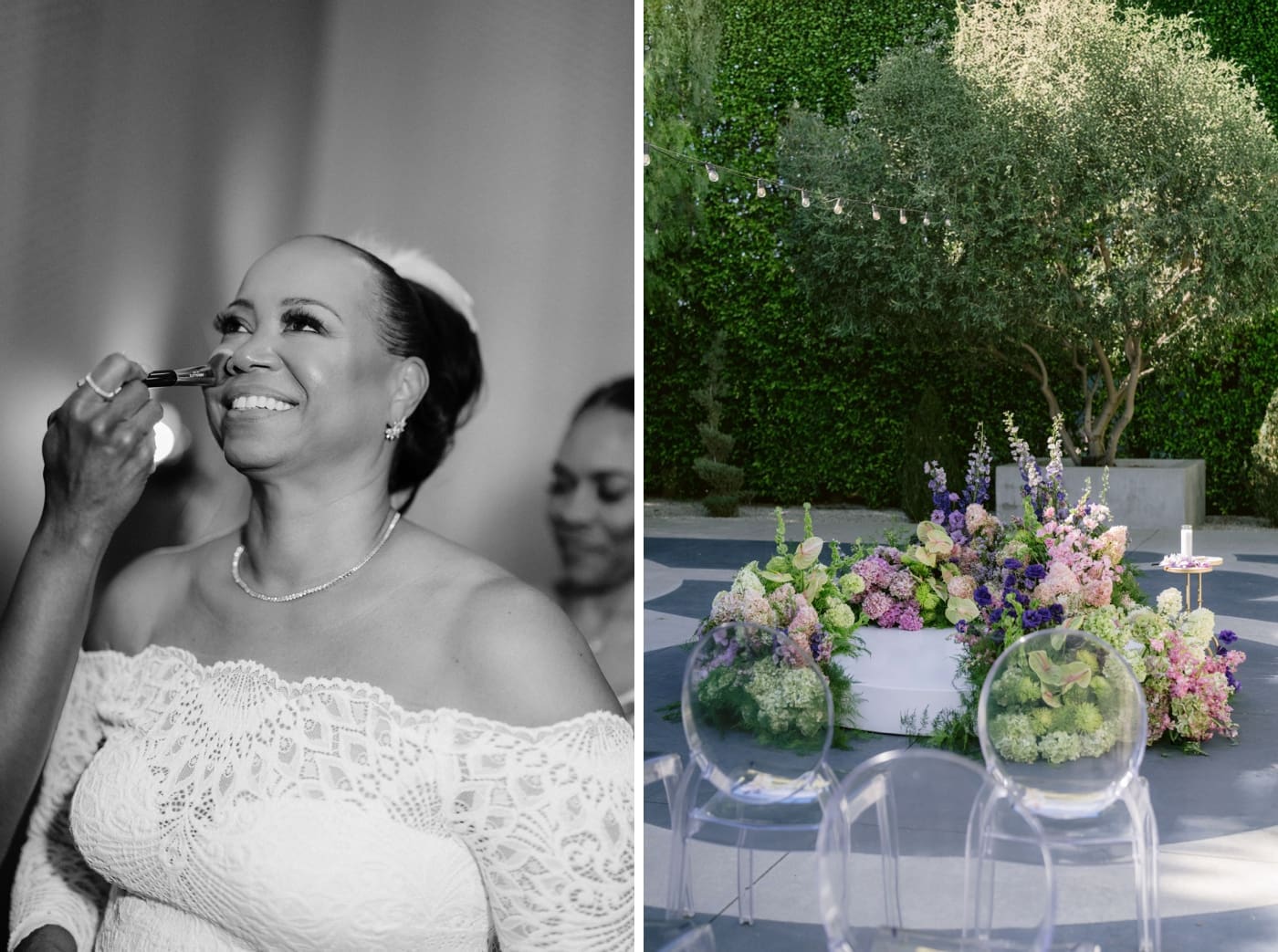 Bride getting ready for her wedding at The Fig House