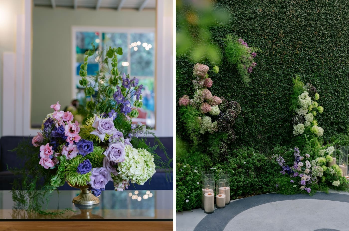 Purple and white wedding flowers by Everbloom Floral Design