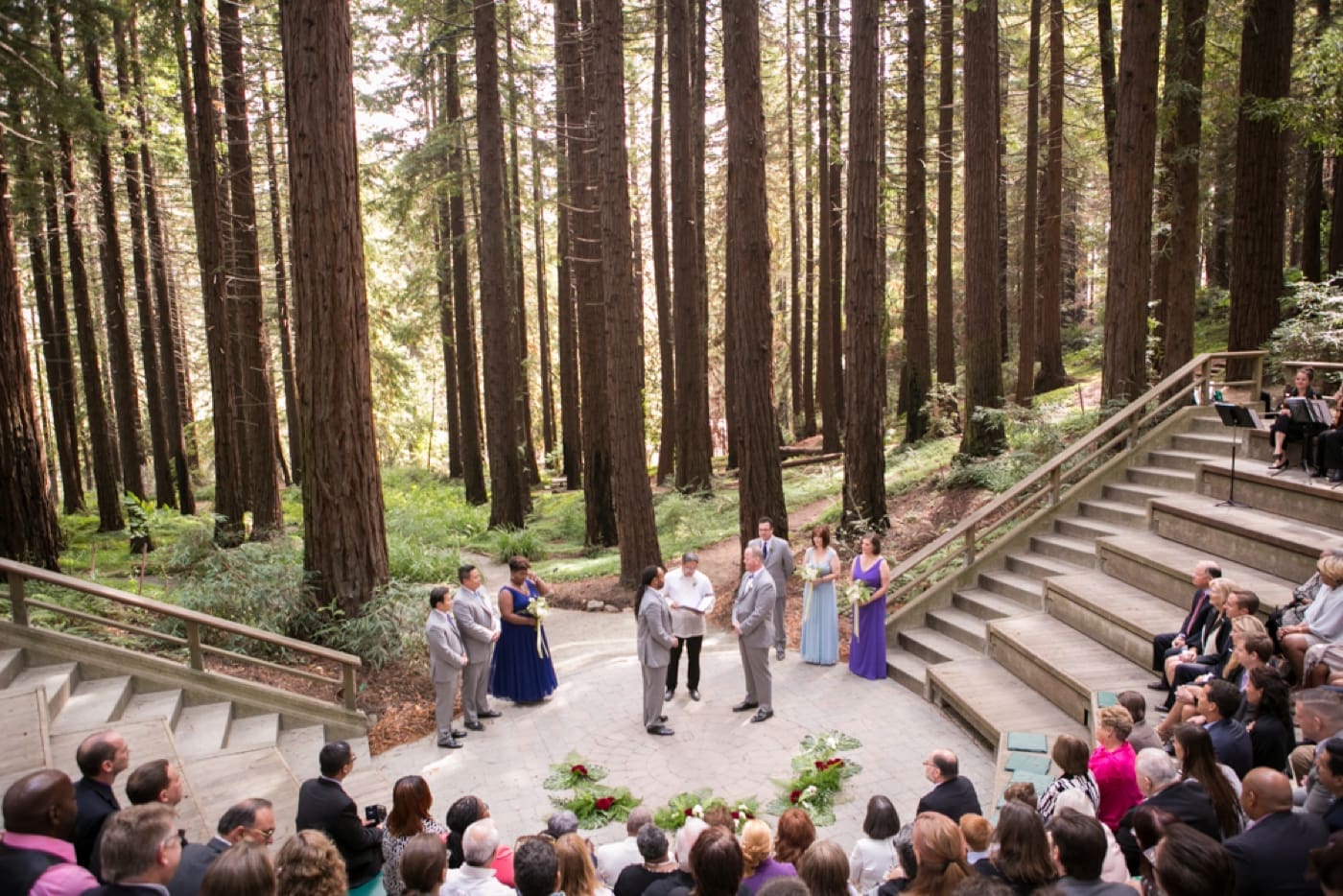 Forest amphitheater wedding ceremony
