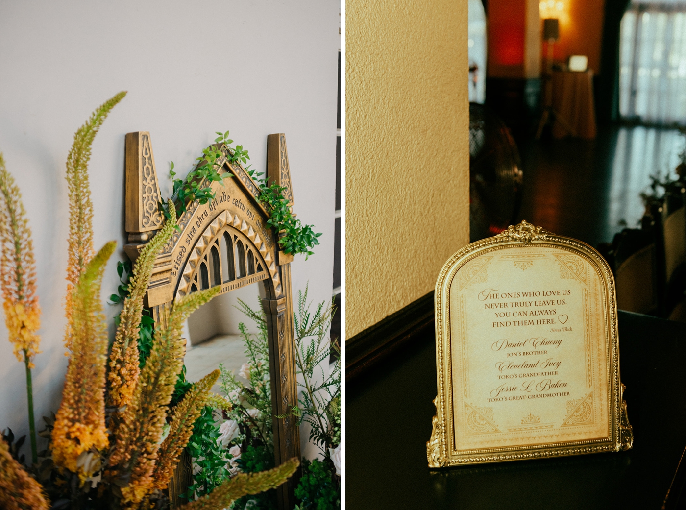 Harry Potter quote sign for wedding memory table