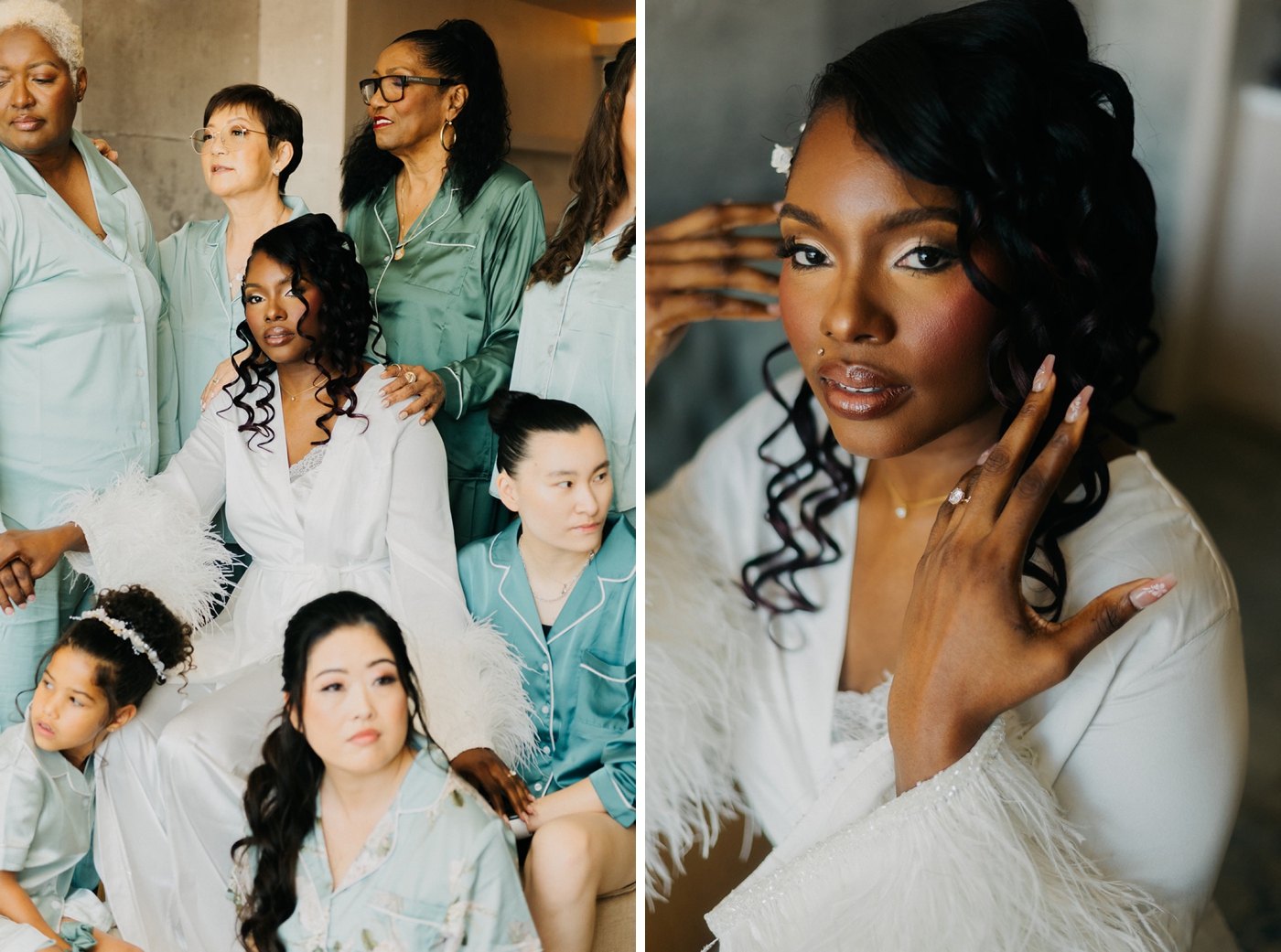Bride getting ready for her wedding at The Ebell of Los Angeles